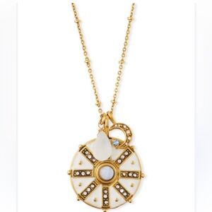 Sequin compass talisman pendant necklace